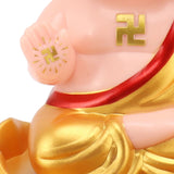 Buddha Ornament Solar Powered Light Energy Sensing Auto Nod Buddha Decoration for Home Car Office Gold Clothes - Extra Image