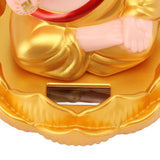 Buddha Ornament Solar Powered Light Energy Sensing Auto Nod Buddha Decoration for Home Car Office Gold Clothes