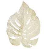 6Pcs Insulation Placemat Hollow Out Simulation Leaf Shape Heat Resistant PVC Table Mat for Kitchen Table Gold