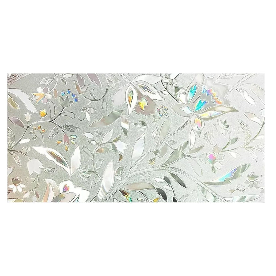 60x300cm 3D Tulip Pattern Self Adhesive Window Privacy Film Static Cling Window Sticker for Home Office