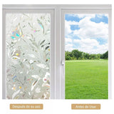 60x300cm 3D Tulip Pattern Self Adhesive Window Privacy Film Static Cling Window Sticker for Home Office