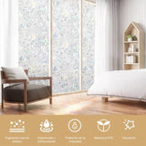 60x300cm 3D Tulip Pattern Self Adhesive Window Privacy Film Static Cling Window Sticker for Home Office