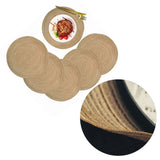 6pcs Round Placemats Slip Proof Prevent Scalding Insulation Decorative Woven Table Mats for Home Cafe Khaki 11.8in - Rear View