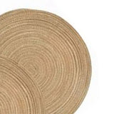 6pcs Round Placemats Slip Proof Prevent Scalding Insulation Decorative Woven Table Mats for Home Cafe Khaki 11.8in - Extra Image