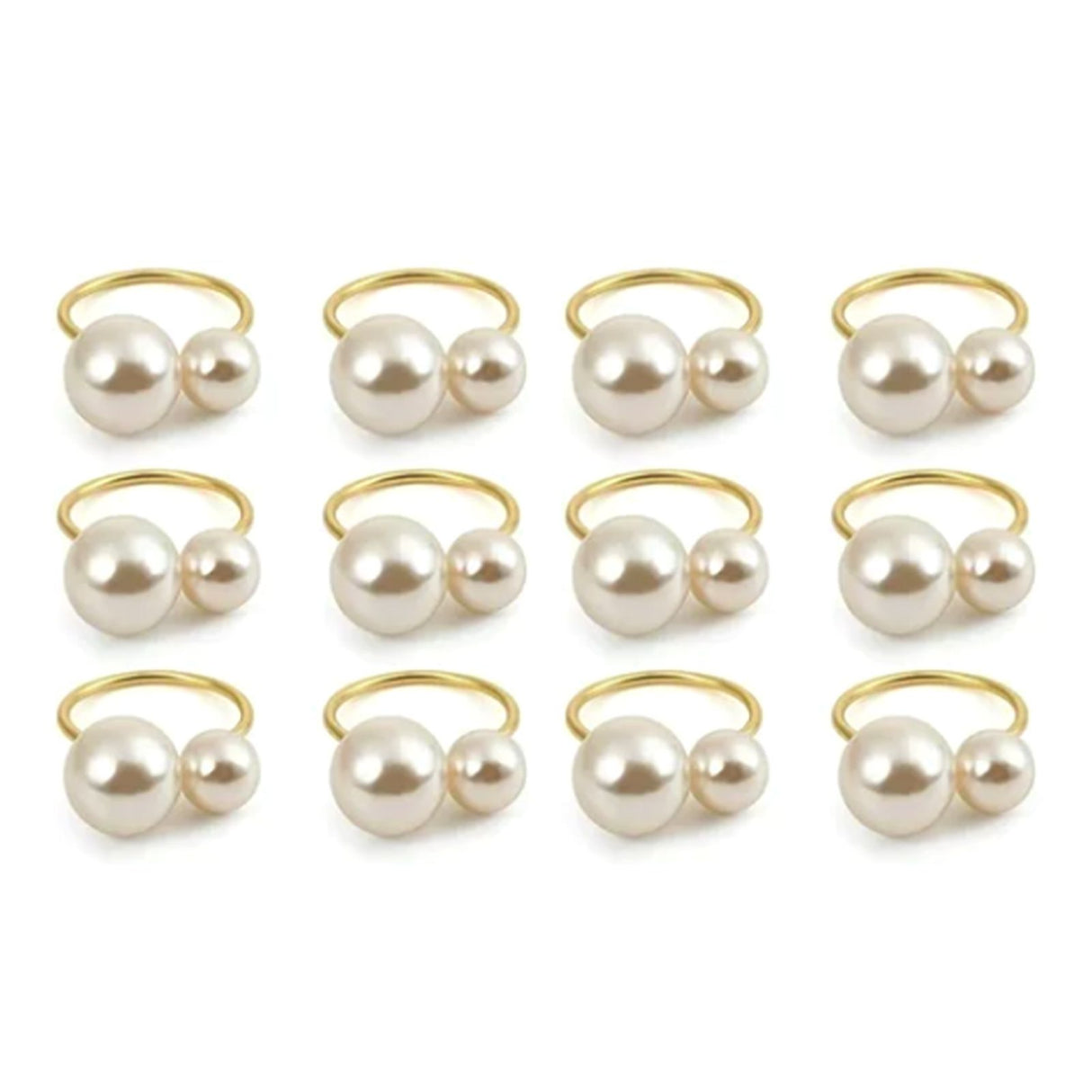 12pcs Napkin Ring Washable Decorative Exquisite Metal Napkin Ring Buckle for Wedding Party Banquet Christmas Dinner