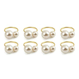 12pcs Napkin Ring Washable Decorative Exquisite Metal Napkin Ring Buckle for Wedding Party Banquet Christmas Dinner - Front View