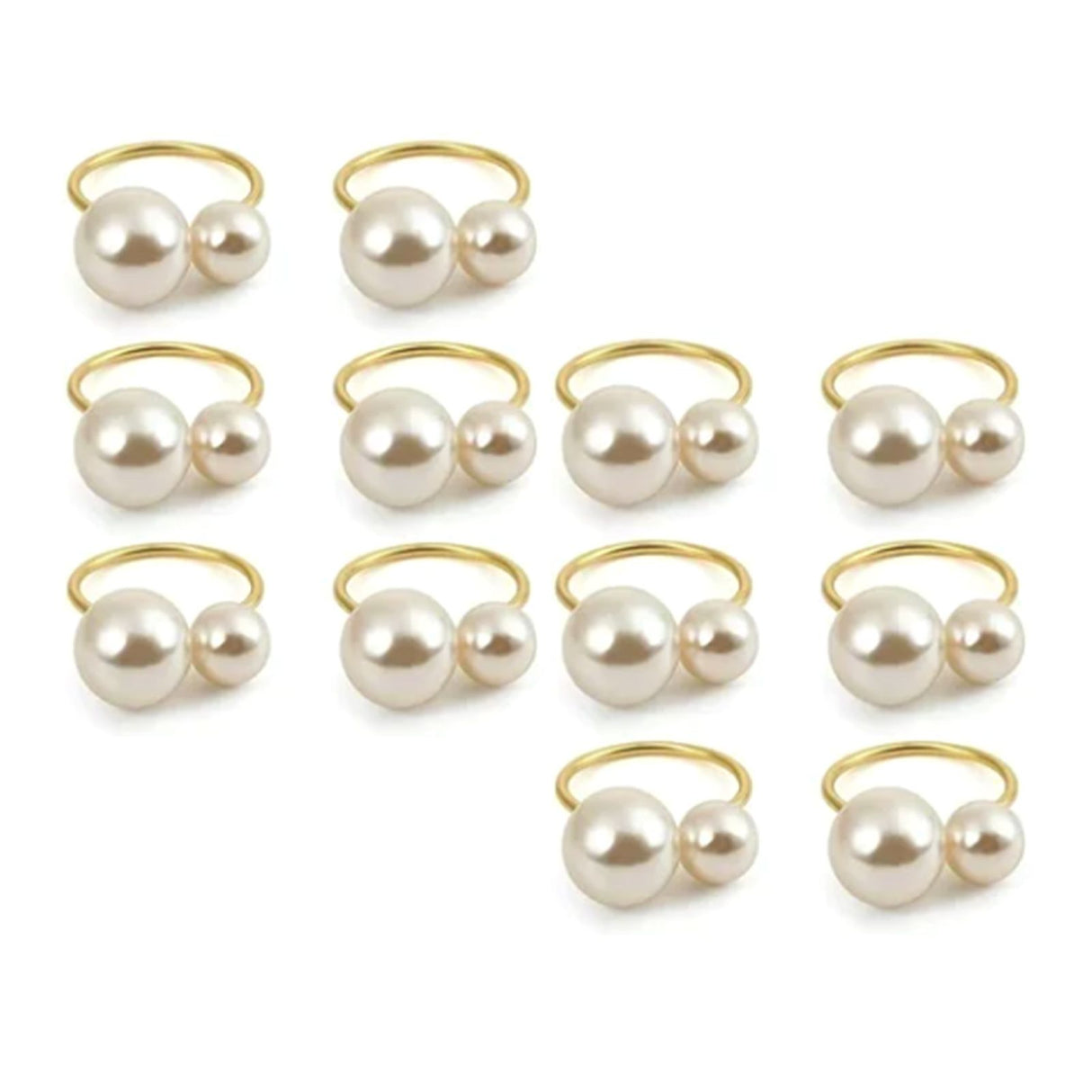 12pcs Napkin Ring Washable Decorative Exquisite Metal Napkin Ring Buckle for Wedding Party Banquet Christmas Dinner