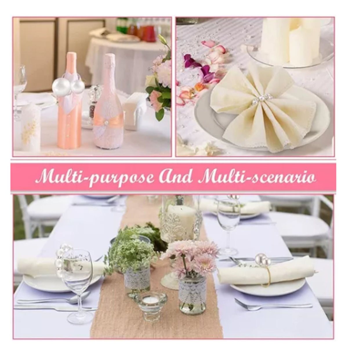 12pcs Napkin Ring Washable Decorative Exquisite Metal Napkin Ring Buckle for Wedding Party Banquet Christmas Dinner