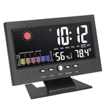 Weather Forecast Clock ABS LED Color Screen Multifunctional Temperature Humidity Alarm Clock Black - 45-Degree Angle