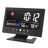 Weather Forecast Clock ABS LED Color Screen Multifunctional Temperature Humidity Alarm Clock Black - Rear View