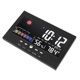 Weather Forecast Clock ABS LED Color Screen Multifunctional Temperature Humidity Alarm Clock Black