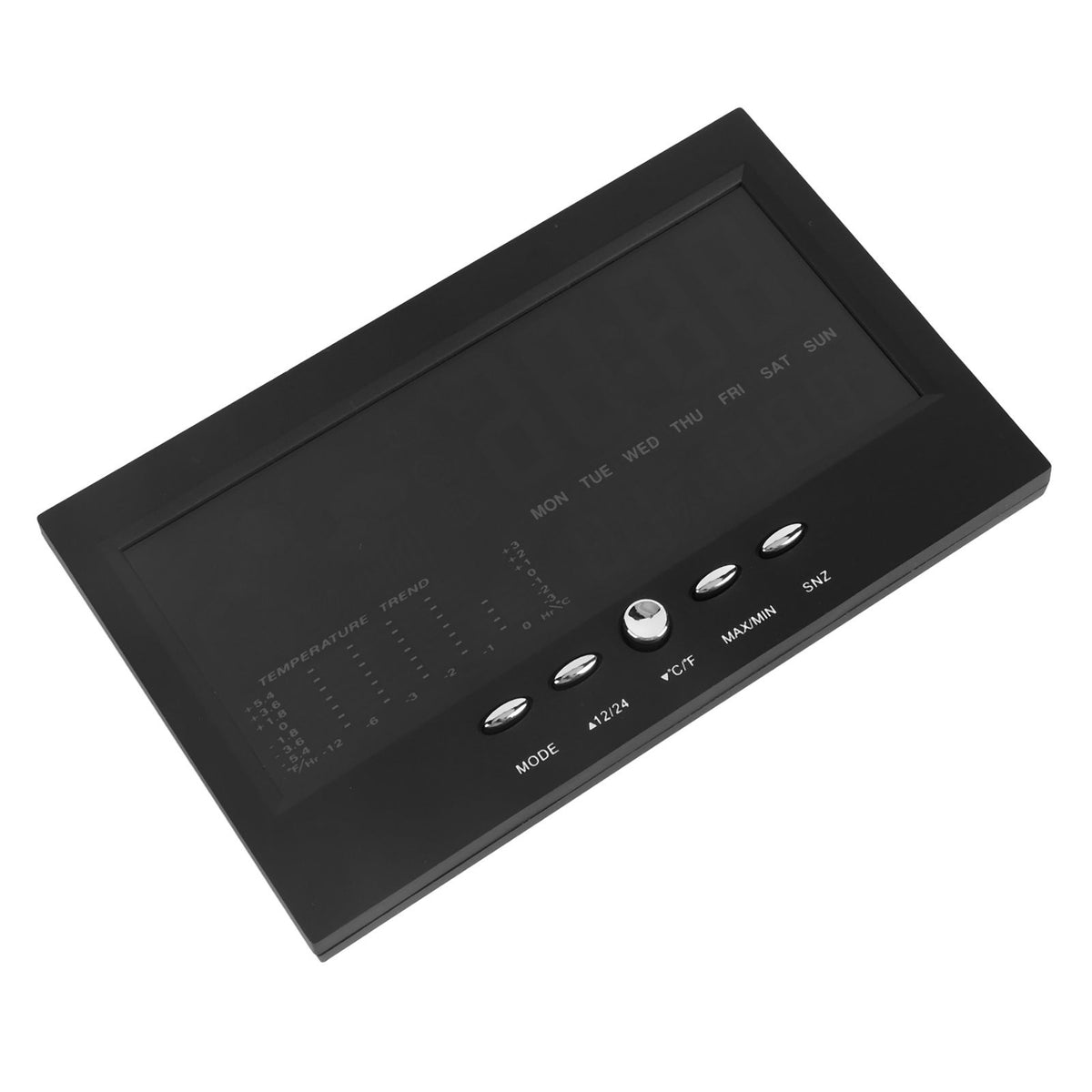 Weather Forecast Clock ABS LED Color Screen Multifunctional Temperature Humidity Alarm Clock Black