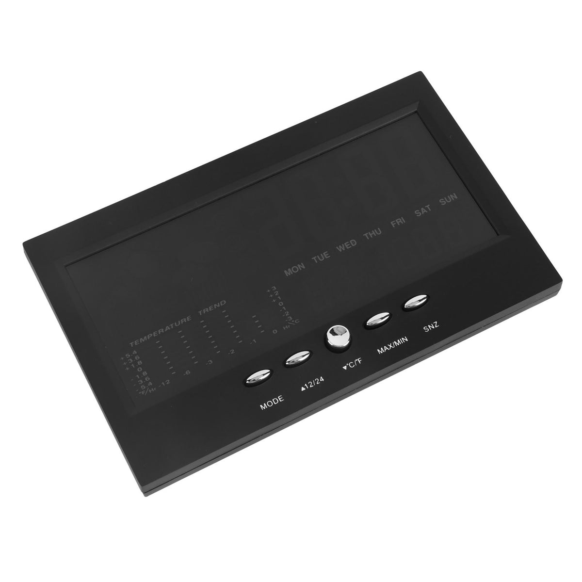 Weather Forecast Clock ABS LED Color Screen Multifunctional Temperature Humidity Alarm Clock Black