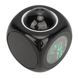 Projection Clock LED Display Projection Alarm Clock Mini Voice Timing Digital Clock Projector With USB Cable Black