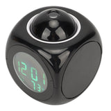 Projection Clock LED Display Projection Alarm Clock Mini Voice Timing Digital Clock Projector With USB Cable Black - Side View