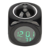 Projection Clock LED Display Projection Alarm Clock Mini Voice Timing Digital Clock Projector With USB Cable Black - Top-Down View