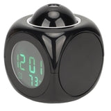 Projection Clock LED Display Projection Alarm Clock Mini Voice Timing Digital Clock Projector With USB Cable Black - 45-Degree Angle