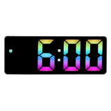 Colorful LED Digital Alarm Clock Large LED Screen Electronic Alarm Clock for Bedside Bedroom 0725 Black Shell Black Face C Style