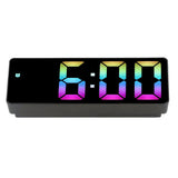 Colorful LED Digital Alarm Clock Large LED Screen Electronic Alarm Clock for Bedside Bedroom 0725 Black Shell Black Face C Style