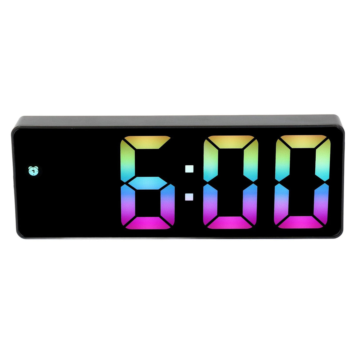 Colorful LED Digital Alarm Clock Large LED Screen Electronic Alarm Clock for Bedside Bedroom 0725 Black Shell Black Face C Style