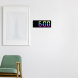Colorful LED Digital Alarm Clock Large LED Screen Electronic Alarm Clock for Bedside Bedroom 0725 Black Shell Black Face C Style - Extra Image