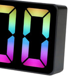 Colorful LED Digital Alarm Clock Large LED Screen Electronic Alarm Clock for Bedside Bedroom 0725 Black Shell Black Face C Style - Extra Image