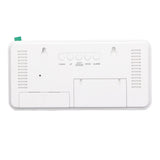 White Digital Alarm Clock with LED Mirror Screen Fashion Electronic Large Screen Clock for Home Bedroom Office