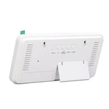 White Digital Alarm Clock with LED Mirror Screen Fashion Electronic Large Screen Clock for Home Bedroom Office - 45-Degree Angle