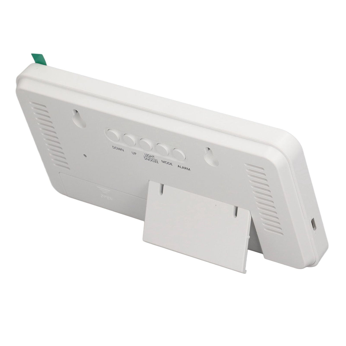 White Digital Alarm Clock with LED Mirror Screen Fashion Electronic Large Screen Clock for Home Bedroom Office