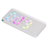 White Digital Alarm Clock with LED Mirror Screen Fashion Electronic Large Screen Clock for Home Bedroom Office