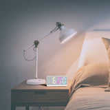 White Digital Alarm Clock with LED Mirror Screen Fashion Electronic Large Screen Clock for Home Bedroom Office - Extra Image