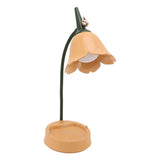 3W LED Touch Desk Lamp 3 Gear Dimmable Foldable Petal Shape Desktop Table Light USB 5V Orange - Front View