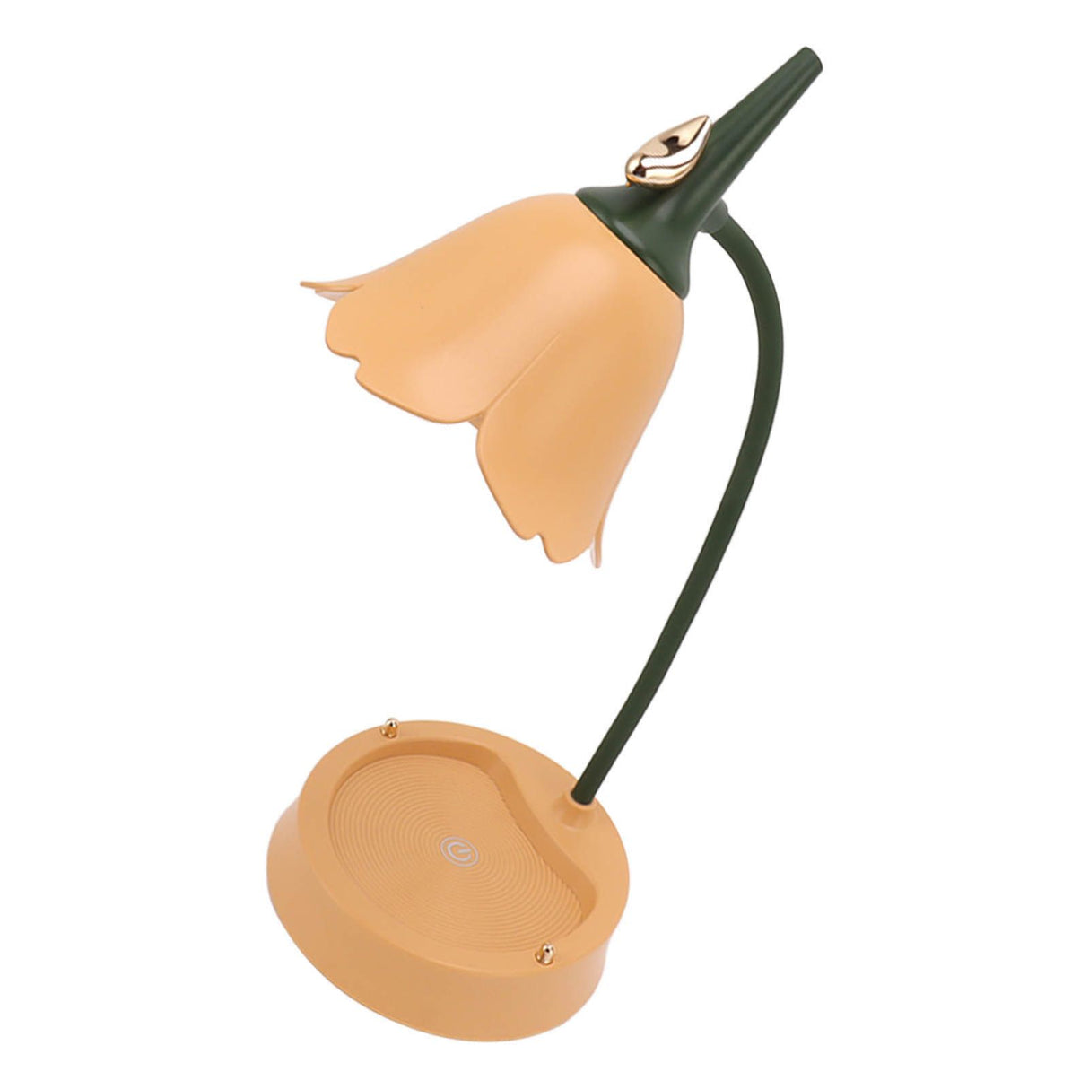 3W LED Touch Desk Lamp 3 Gear Dimmable Foldable Petal Shape Desktop Table Light USB 5V Orange