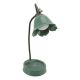 3W LED Touch Desk Lamp 3 Gear Dimmable Foldable Petal Shape Desktop Table Light USB 5V Green - Front View