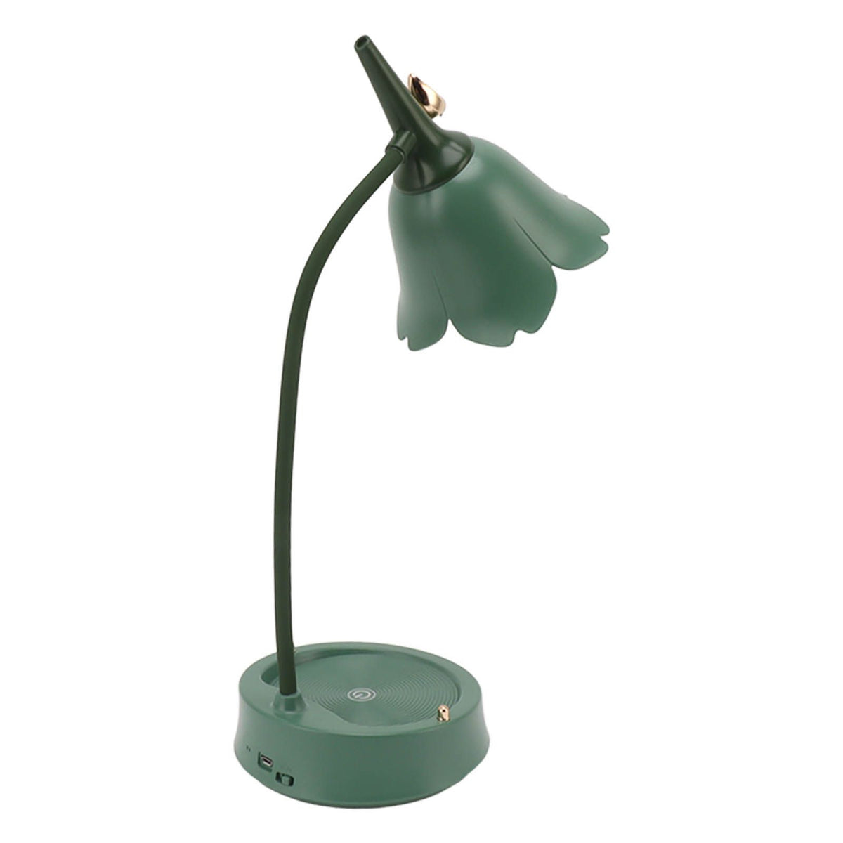 3W LED Touch Desk Lamp 3 Gear Dimmable Foldable Petal Shape Desktop Table Light USB 5V Green