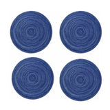 4Pcs Circular Cup Mat Braiding Heat Resistant Bowl Plate Mat Nordic Style Insulation Coaster Blue