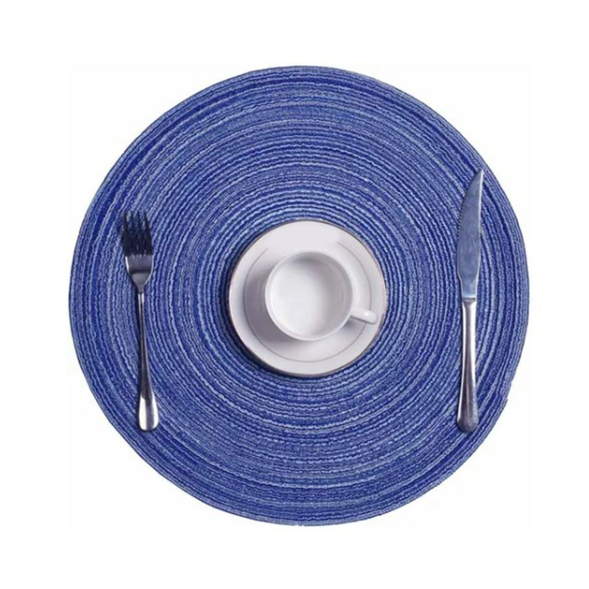4Pcs Circular Cup Mat Braiding Heat Resistant Bowl Plate Mat Nordic Style Insulation Coaster Blue