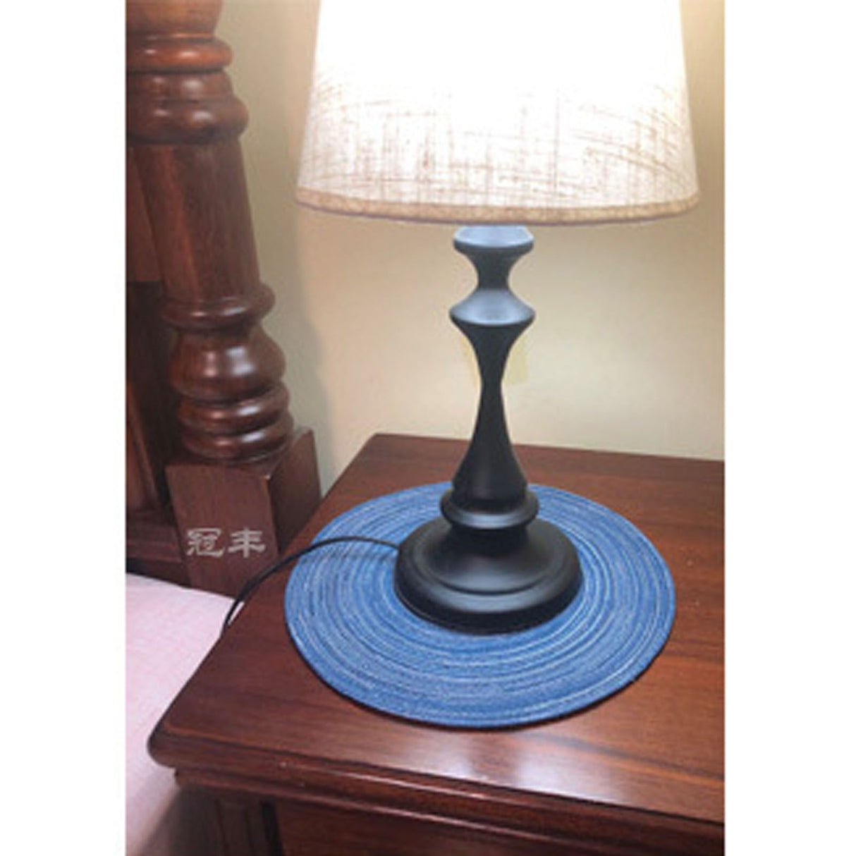 4Pcs Circular Cup Mat Braiding Heat Resistant Bowl Plate Mat Nordic Style Insulation Coaster Blue