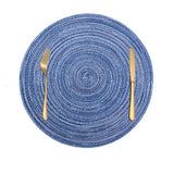 4Pcs Circular Cup Mat Braiding Heat Resistant Bowl Plate Mat Nordic Style Insulation Coaster Blue