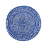4Pcs Circular Cup Mat Braiding Heat Resistant Bowl Plate Mat Nordic Style Insulation Coaster Blue - Extra Image