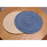 4Pcs Circular Cup Mat Braiding Heat Resistant Bowl Plate Mat Nordic Style Insulation Coaster Blue