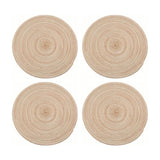 4Pcs Circular Cup Mat Braiding Heat Resistant Bowl Plate Mat Nordic Style Insulation Coaster Khaki