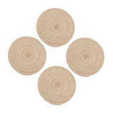 4Pcs Circular Cup Mat Braiding Heat Resistant Bowl Plate Mat Nordic Style Insulation Coaster Khaki