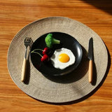 4Pcs Circular Cup Mat Braiding Heat Resistant Bowl Plate Mat Nordic Style Insulation Coaster Khaki