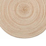 4Pcs Circular Cup Mat Braiding Heat Resistant Bowl Plate Mat Nordic Style Insulation Coaster Khaki