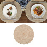 4Pcs Circular Cup Mat Braiding Heat Resistant Bowl Plate Mat Nordic Style Insulation Coaster Khaki