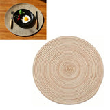 4Pcs Circular Cup Mat Braiding Heat Resistant Bowl Plate Mat Nordic Style Insulation Coaster Khaki