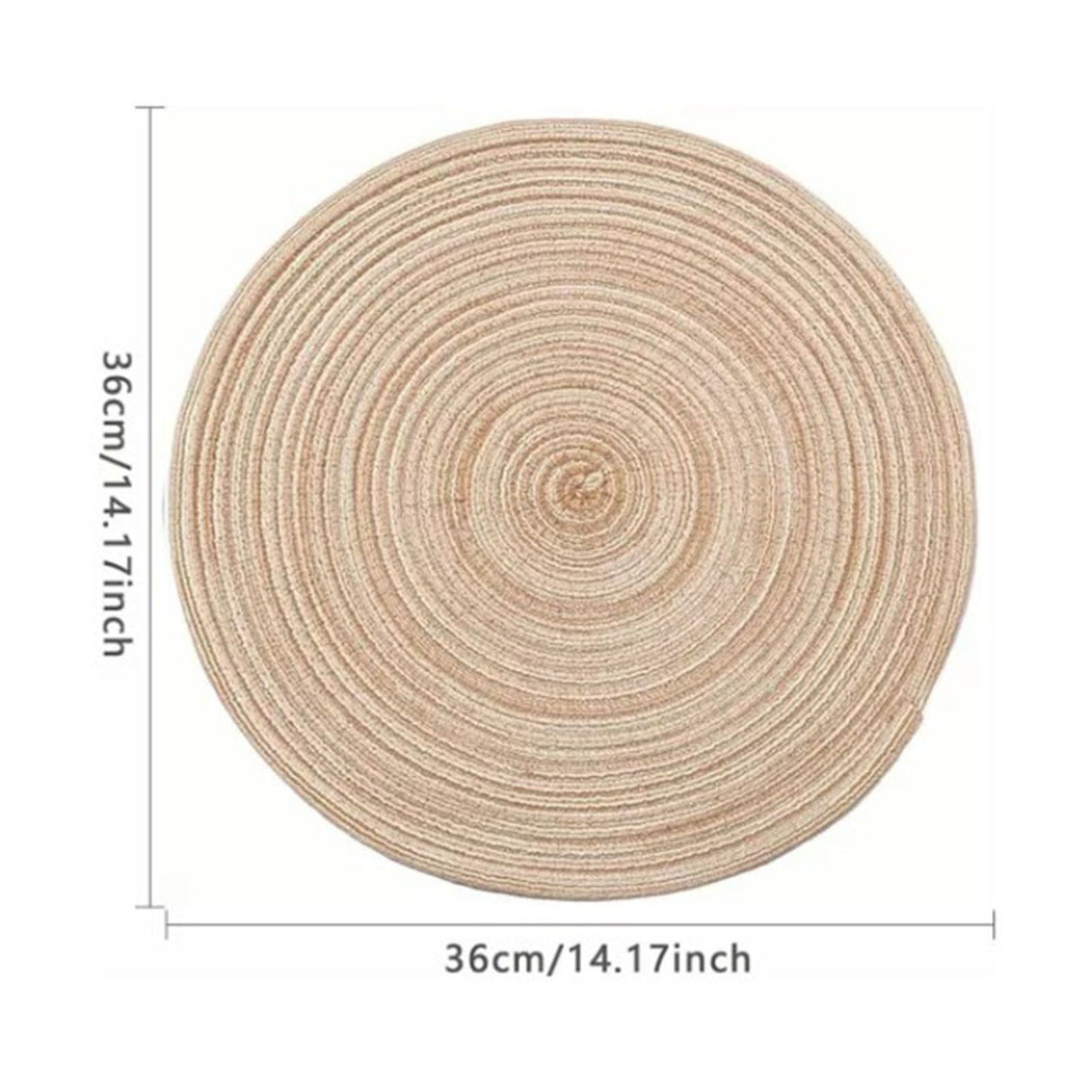 4Pcs Circular Cup Mat Braiding Heat Resistant Bowl Plate Mat Nordic Style Insulation Coaster Khaki