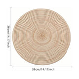 4Pcs Circular Cup Mat Braiding Heat Resistant Bowl Plate Mat Nordic Style Insulation Coaster Khaki