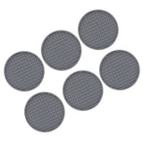 6Pcs Silicone Coaster Set Heat Resistant Prevent Slip Flexible Round Silicone Drink Coaster with Holder for Home Kitchen Grey
